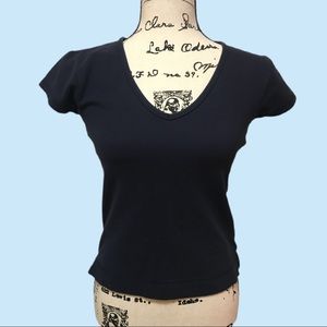 Cute navy blue short sleeved top